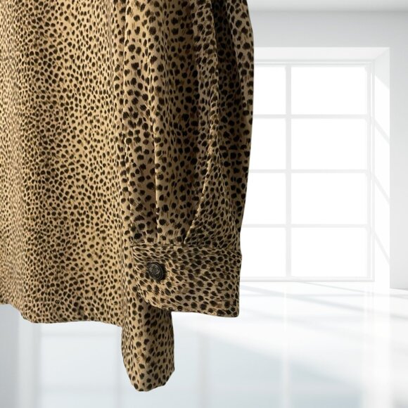 Alfred Dunner Size 14 Long Sleeve Button-Up Blouse Top Animal Print Collared Top - Picture 7 of 11
